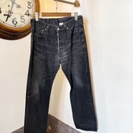 Levis / 501xx W34腰 R標 暗黑色洗舊刷色 古著牛仔丹寧牛仔長褲