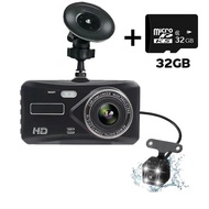 【เก็บเงินปลายทาง】กล้องติดรถยนต์ 2025 หน้าจอสัมผัส2.5D 4นิ้ว กล้องหน้า-หลัง Full HD 1080P มองเห็นกลาง