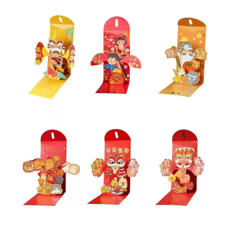 Unique 3D Redness Envelope Bags for 2025 Snake Year Festivities Money Packet