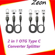 Zeon Sound Card OTG Converter 2 in 1 OTG Type C converter Splitter USB Audio OTG Cable Sound Card Ca