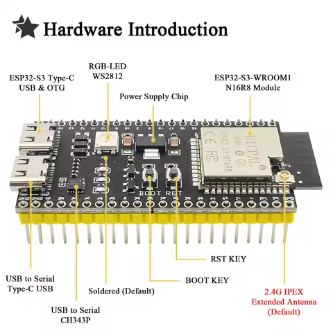 Extend Antenna ESP32-S3 Development Board 2.4G Wifi Module for Arduino IDF AI IOT DIY ESP32-S3 N16R8