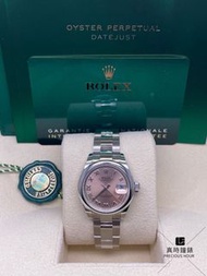 279160全新DATEJUST系列279160 PINK ROM OYS粉紅色錶盤28mm羅馬字蠔式格帶不鏽鋼機械女錶