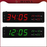blesiya Large LED Digital Alarm Clocks Wall Clock 24 Hours Hourly Chime for Office