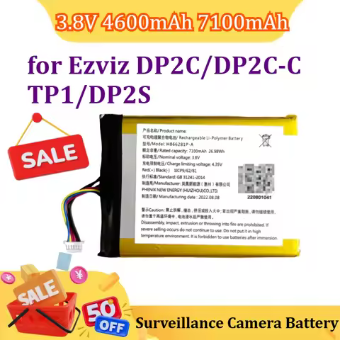 New 3.8V 4600mAh 7100mAh H866281P H866281P-A H765965P H765965P-A for Ezviz DP2C/DP2C-C/TP1/DP2S Surv