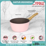 Cypruz Pink Ceramic Sauce Pan Non-Stick Ceramic Milk Pan