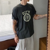 [K-2] Vintage city Vintage Graffiti Pure Cotton Short T OVERSIZE Loose Short T Short Sleeve Top Y2K 