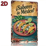 Vintage Mexican Tacos 2D Metal Sign - Rustic Iron Food Art, CIFbuy Kitchen Cafe Decor 11.8x7.8in
