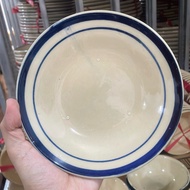 Southern Green Thread Ceramic Plates in Many Sizes from 12cm to 25cm - Ancient Burnt Pottery for Nos