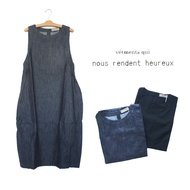 【送料無料!】nous rendent heureux【ヌーランドオロー】裾ピンタックコクーンワンピース【レディース】サイズ F
