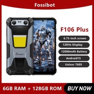 NEW Fossibot F106 Plus Rugged Phone Unisoc T605 4G 125dB Dual Speaker Camping Light 6GB+128GB 6.75In