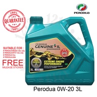 ORIGINAL PERODUA FULLY 0W20 3L BEZZA 1.0 AXIA MYVI 1.0 ATIVA VIVA KELISA KENARI ENGINE OIL SYNTHETIC