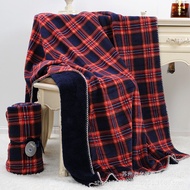 160X130cm thick thermal sofa throw blanket red scotch plaids couch decorative blanket soft coral fleece sherpa throw blanket