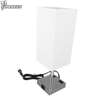 KOPIEWDX78JQ USB Bedside Table Lamp, 110-240V 5W LED Lamp, Modern Fabric Lampshade 3-Way Dimmable E2