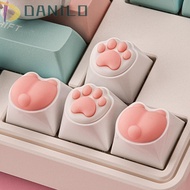 DANILO Cat Paws Corgi Buttock Keycap, LED Silicone Pink Cat Claw Keycap Key Chain, Soft Pink Cat Cla