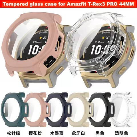 Tempered Glass Case for Amazfit T-Rex3 PRO 44MM Screen Protector for Amazfit T-Rex 3 PRO 48MM Smart 