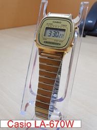 【卡西歐控】保證真品Casio LA-670W優質復古時尚電子數位可調式金屬鍊帶手錶二手良品#99