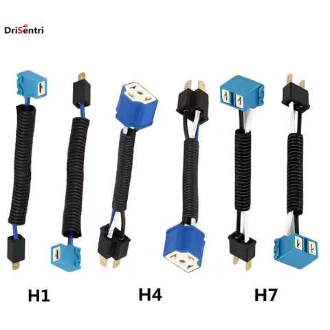 2pcs H1 H4 H7 12V Right Angle Car Light Bulb Extension Socket Holder Adapter Wiring Harness Connecto