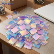 [vsrhkq] Holographic Craft Blocks Acrylic Tiles Rainbow Iridescent 2x2cm 50PCS