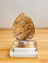 超透💕高清 金髮晶 金鈦晶 銅髮晶 銅鈦晶 水滴形 吊墜 Golden Rutilated Quartz