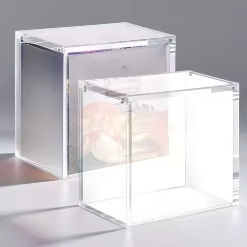 PGY 5mm Acrylic Stackable Display Case for Booster Box for ETB Clear Magnetic Closure Box Trading Ca