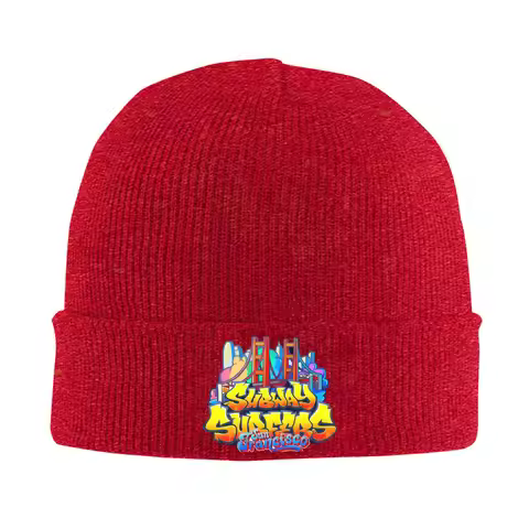 Subway Surfers city name game Cuff Beanie Knit Skull Cap For Unisex Winter Warm Bonnet Hats