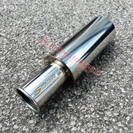 Spoon Muffler Universal SUS304 Bassy Muffler Stainless Steel Exhaust Tip 3inch Inlet Size 2inch Body