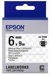 *OA-shop*含稅 EPSON 6mm 原廠透明底系列標籤帶 LK-2TBN 透底黑字 原廠公司貨