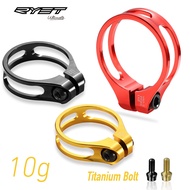 Ready Stock! Ultralight 9.1g Bicycle Seat Post Clamp CNC 7075 Aluminum, Titanium Bolt Quick Release 