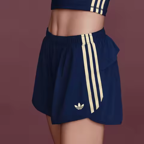 Adidas genuine clover women's training and fitness loose striped shorts KT7038