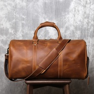 New store openingCrazy Horse Leather Luggage Retro Crazy Leather Bag Handheld Motorcycle Luggage Lug