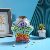 Limited edition bestseller【限量爆款】五星许愿瓶星星瓶星星罐子透明玻璃瓶幸运星瓶生日礼物便宜空瓶子Five-star wishing bottle star bottle s