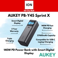 Aukey PB-Y45 Sprint X 27600mAh 140W PD Power Bank with Smart Digital Display | 2 Year Warranty  | Fa
