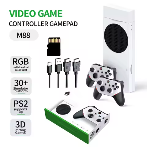 M88 Retro Game Console Stick,20000+ Video Games,40+ Emulators,4-Player Online Battles,4K Dual 3D Roc