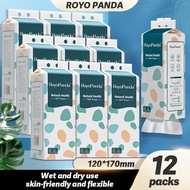 [12 PCS] ROYO PANDA Thick Hanging Facial Tissue, Bamboo Pulp, Air Cushion Soft Tissue, Free Hook, Ro