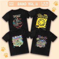 Baju Anak Laki Laki Perempuan BAND VOL II Usia 1-10 Tahun - Kaos Anak Cowok Cewek Metal Rock Punk