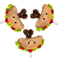 youn Lovely Tacos Plush Keychain Furry Cartoon Sandwich Charm Decoration  Toy 3PCS
