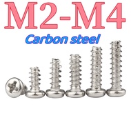 M2 M2.3 M2.6 M3 M3.5 M4 Nickel Plated Cross Round Head Self tapping Screw Cross Truncated Tail Self tapping Screw