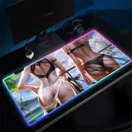 【flowerlove  shop】 Popular 2B NieR Mouse Pad Anime Gaming Mouse Pad LED Table Pads Backlit Rubber De
