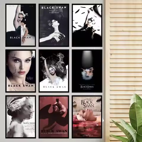 Horror Movies B-Black S-Swan DIY Sticky Poster Vintage Room Bar Cafe Decor Home Decor