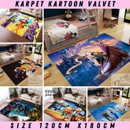 (PROMO) Cartoon 5D Velvet Carpet / Floor Mat / Floral Fashion/Size 130cmx180cm