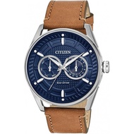 No Citizen Citizen Eco-Drive Weekender Mens Watch Stainless Steel, Brown Strap, Blue Dial Brown stra