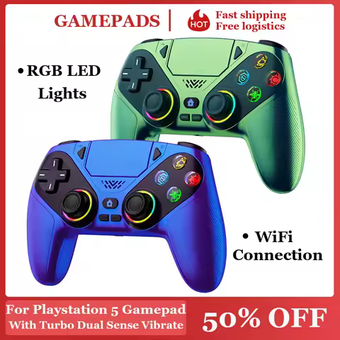 RGB Light NEW For Playstation 5 ps5 controller Wireless Console Controller Gamepad Turbo Dual Sense 