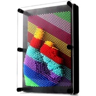 3D Pin Art Sensory Toy Rainbow Needles Fidget Palm Board Extra Large(6 x 8 Inches) Arouse Sense of I