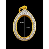 Buddha Amulet Frame Egg Italian Surrounded By Diamonds Size 2.9*2.1