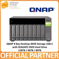 QNAP TL-D800C 8 Bay JBOD Storage 128TB/96TB/80TB Seagate EXOS HDD .Singapore Warranty 2 Years.** QNAP Official Partner**