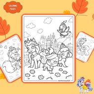Set of 39 coloring pages, coloring pages for children of Pets in the Palace Pets, regular A4, A5 pap