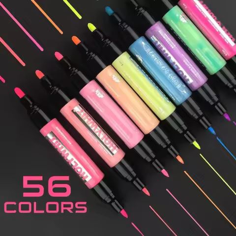 56-color Double-headed Acrylic Marker Water-based Fluorescent Acrylic Pen DIY Creative Graffiti Stro