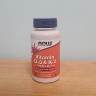 NOW 維他命D3 & K2 1000IU 120粒膠囊