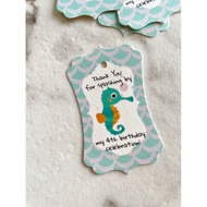 Sea Horse birthday gift tags - custom