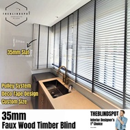 TheBlindSpot 35mm Timber Blind Deco Tape Bidai Kayu Indoor Tirai Kayu Window Blinds